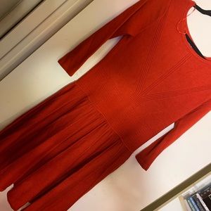 Pleated Sweater Dress